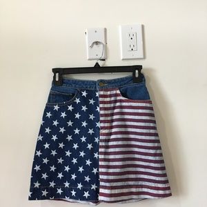 American flag jean mini skirt